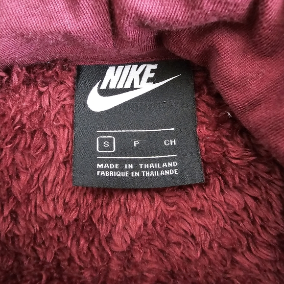 NIKE SPORTSWEAR PLUSH FAUX FUR HOODIE Women's Small Fuschia Pink Pocket SOFT - Picture 7 of 11
